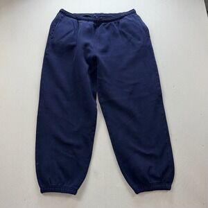 Cheetah Men's Navy Blue Fleece Sweatpants with Elastic Cuffs Size Large